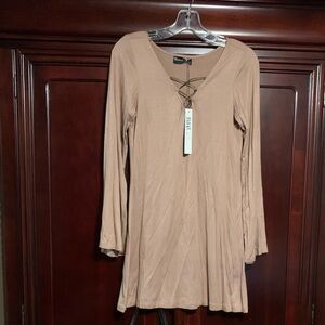 Tan Long Sleeve Dress - Size XS